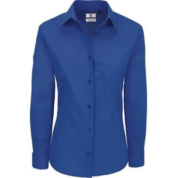 Dámská košile Košile dámská B&C Heritage s dlouhým rukávem - modrá, 4XL