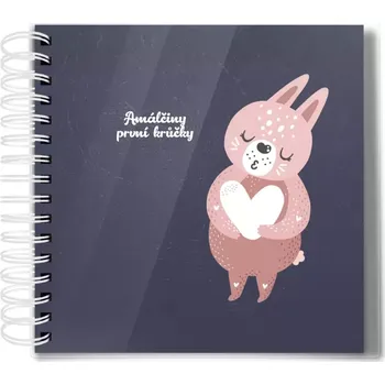 Fotokniha Plexi album s kroužkovou vazbou První krůčky se jménem - zajíček