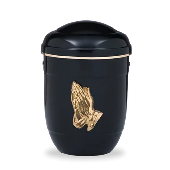 Smuteční dekorace Kovová urna Soluna - Černá/Modlitba