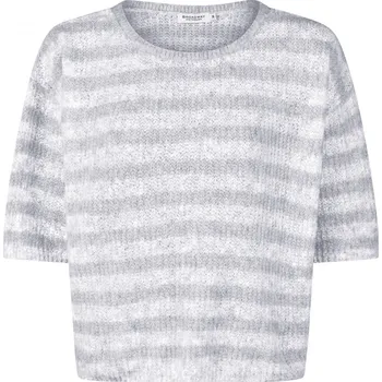 Dámské tričko Broadway pletený pruhovaný svetr šedý Velikost: M