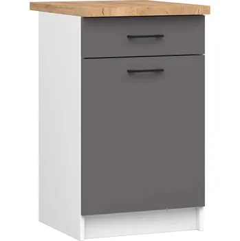 Kuchyňská skříňka Dolní kuchyňská skříňka 50 cm VERMINA se šuplíkem - bílá / šedá