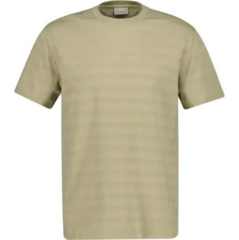 Pánské oblečení TRIČKO GANT TEXTURE STRIPE SS TSHIRT OAT BEIGE
