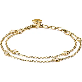 Náramek Thomas Sabo A2216-414-14-L19V náramek Double row zirconia Gold-plated