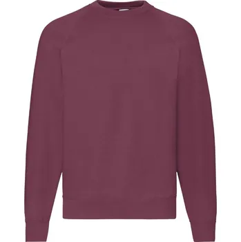 Chlapecké tričko Mikina pánská Fruit of the Loom Classic Raglan Sweat - vínová, S