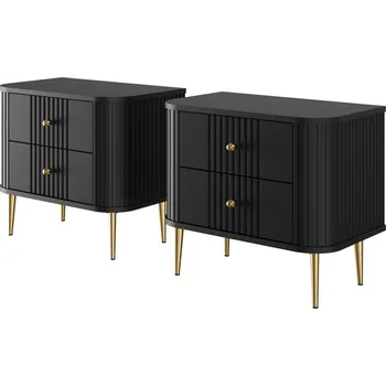 Noční stolek Sada nočních stolků Vesper 2 ks. - Meble Bogart Béžová 56x51 cm