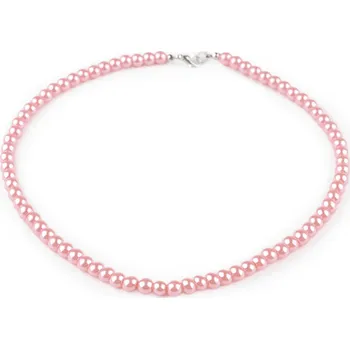 Šperk Perlový náhrdelník, barva 7 růžová nejsv.