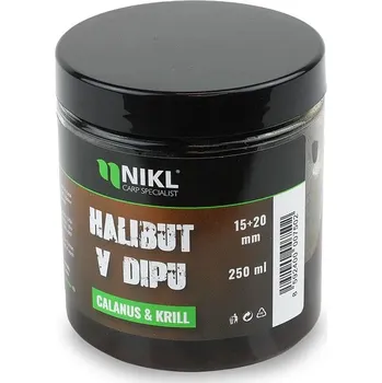 Karel Nikl Black Halibut Pelety v Dipu Calanus & Krill 250 ml 15+20 mm