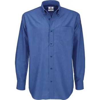 Pánská košile Košile pánská B&C Oxford s dlouhým rukávem - modrá, S