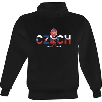 Pánská mikina Pánská mikina s kapucí s potiskem Hokejový merch Česko pánské