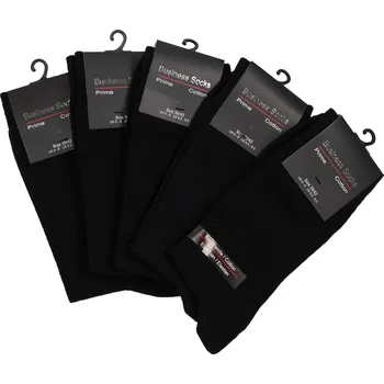 Business Socks Pánské bavlněné business ponožky set 5 párů - černé Velikost: 43-46