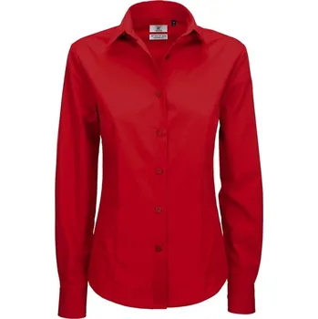 Dámská košile Košile dámská B&C Smart s dlouhým rukávem - červená, 3XL