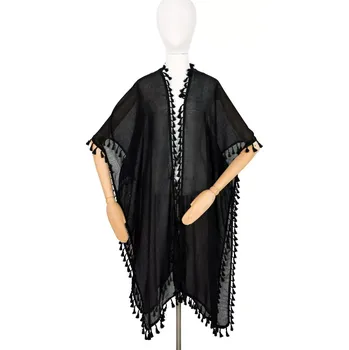 Dámská tunika ArtOfPolo pončo na plavky Pareo Novara Černá