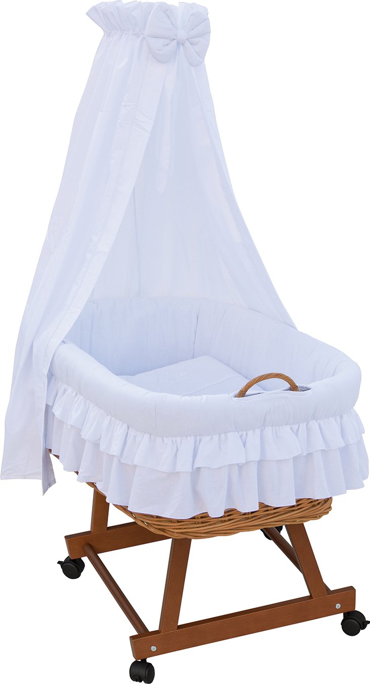 Mojžíšův košík s podvozkem pro miminko Scarlett Martin s nebesy - bílá