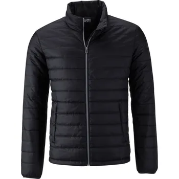 Pánská casual bunda Bunda prošívaná James and Nicholson 1120 - černá, L