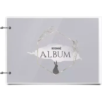 Fotokniha Plexi album se sponami Zajíc ve zlatém šestiúhelníku