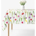 Hranatý teflonový ubrus - Barevné tulipány 100 x 140 cm