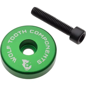 Hlavové složení Víčko hlavového složení WOLF TOOTH krytka ULTRALIGHT STEM CAP + 5mm spacer zelená