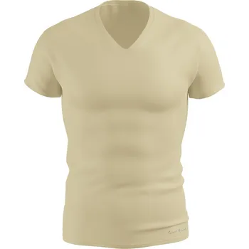 Pánské tričko Pánské funkční triko SLIM "V" krátký rukáv STONE Bamboo Ultra CLASSIC - Žlutá / L