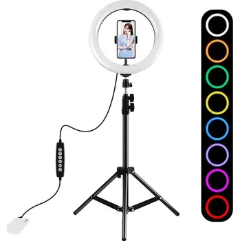 Puluz Stativ 1,1m 26cm RGBW LED kruhová lampa PKT3044