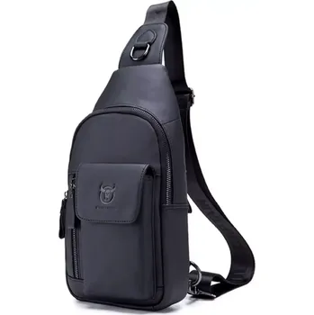 Bullcaptain kožená taška přes rameno Evroult Černá 5L