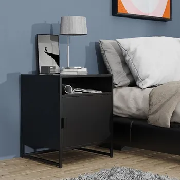 Noční stolek VCM Noční stolek „Flokas L“, černý