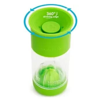 Munchkin - Netekoucí hrnek s infuzérem 414 ml - zelený