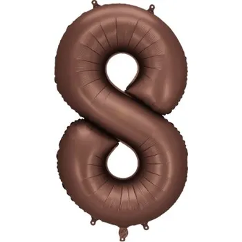 Foliová číslice Saténová hnědá, Mocha 8 - 86 cm