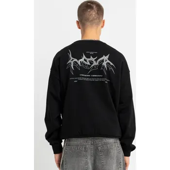 Chlapecká mikina Reporter Young | Chlapecká černá mikina BOXY bez kapuce s potiskem UNKNOWN TERRITORY na zádech - Barva ČERNÁ, Velikost 152 253-0550B-12-100-1