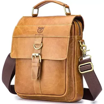 Bullcaptain pánská kožená messenger taška Gentien Camel