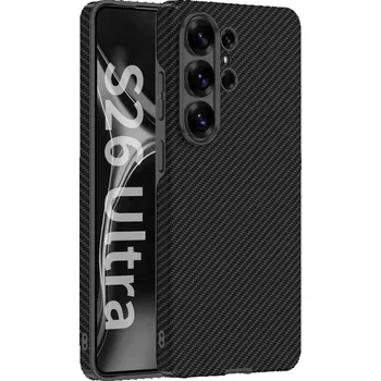 Pouzdro na mobilní telefon GKK Leather Case pro Samsung Galaxy S26 Ultra 5G Karbon