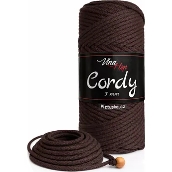 Cordy 3 mm tmavě hnědá 8229