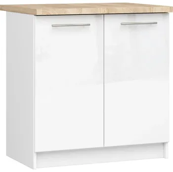 Kuchyňská skříňka Dolní kuchyňská skříňka 80 cm VERMINA - bílá / bílá lesklá