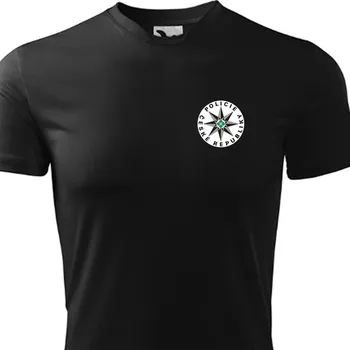 Pánské tričko Triko funkční Striker znak Policie České republiky - černé, 3XL