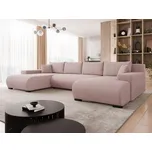 Moderní rozkládací sedačka do tvaru U SELAH - meruňková