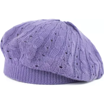 Čepice Dámský romantický baret Ažur levandulový