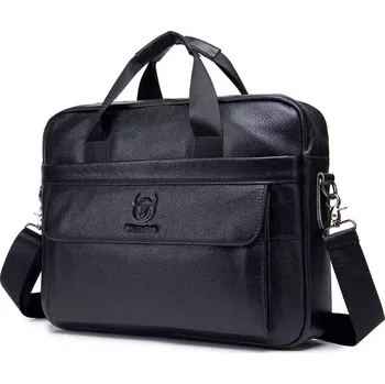 Bullcaptain pánská kožená brašna Thorlak Černá 9L