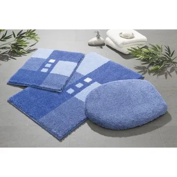 Koupelnová předložka Koberec do koupelny Grund LINEA DUE 50 x 80 cm modrý