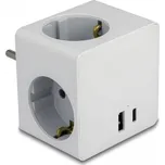 Delock Krychlová třícestná nabíječka USB PD 3.0 o výkonu 20 W s dětskou pojistkou, bílá