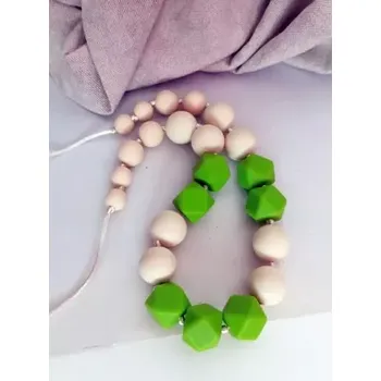 Přebalovací podložka MIMIKOI - Kojící korále zelené kostičky