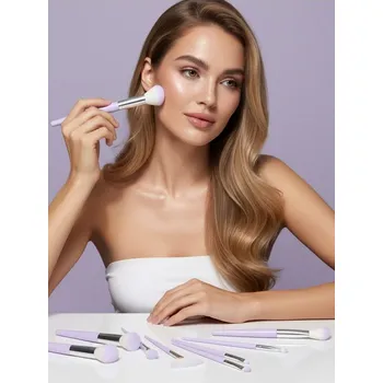 Kosmetický štětec Sinsay - Sada 9 štětců na make-up - levandulová - 482GW-04X - 482GW-04X-ONE