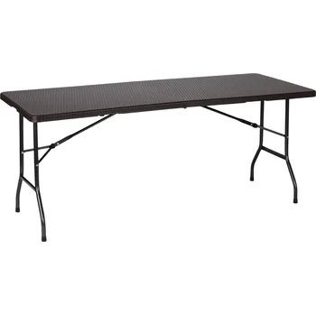 Zahradní stůl MultiGarden RZK-180B Skládací cateringový zahradní stůl 180 cm, ratan, hnědý