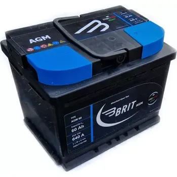 Autobaterie Autobaterie BRIT AGM 60 Ah - Baterie AGM START&STOP (Autobaterie pro vozidla se systémem Start-Stop. Vysoká cyklická odolnost, rychlé dobíjení, ideální pro Start&Stop systémy)
