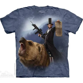 Pánské tričko Tričko unisex The Mountain Lincoln Emancipator (medvěd) - modré, M