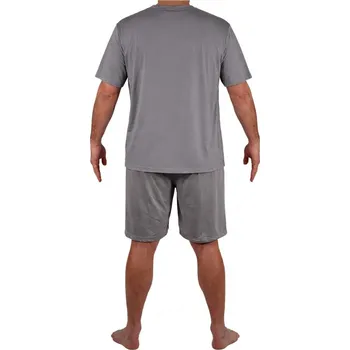 Pánské pyžamo Pánské pyžamo s krátkým rukávem a krátkými nohavicemi Leoš XXL šedá