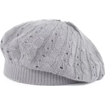 Čepice Dámský romantický baret Ažur Šedý
