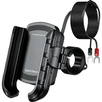 Řídítka BIKETEC rukojeť/montáž motocyklový na telefon QUICK LOCK s nabíječkou USB 3.0 POWER DELIVERY montovaný na řidítka nebo zrcátko typ: R9-CLIP-PD (EL) (BIKETEC rukojeť/montáž motocyklový na telefon QUICK LOCK s nabíječkou USB 3.0 POWER DELIVERY montovaný na)