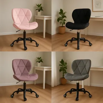 Ergonomická otočná kancelářská židle - sametová žlutá