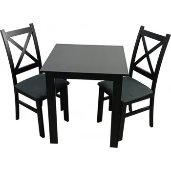 Jídelní set Jídelní sestava 2+1 TOMEK 70x70 cm černá/potah Moric 8
