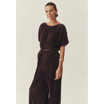 Dámský overall Tatuum VÍNOVÝ OVERAL S ŠIROKÝMI NOHAVICEMI – MILOUTI