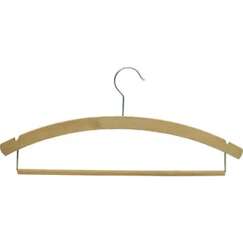 Věšák Věšák, pánský, bukové dřevo, 420x8mm, voskovaný, se zářezem, niklovaný L-hák